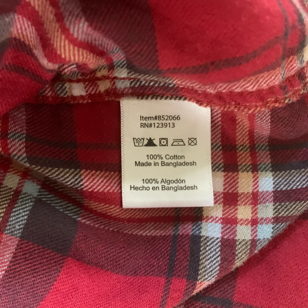 Jach’s Girlfriend Red Plaid Flannel, Size Medium - Picture 8 of 11
